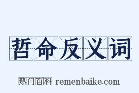哲命反义词是什么意思的图片